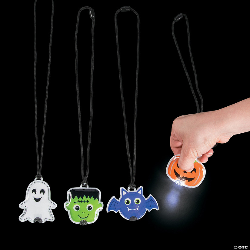 Light-Up Halloween Character Necklaces - 12 Pc. Image