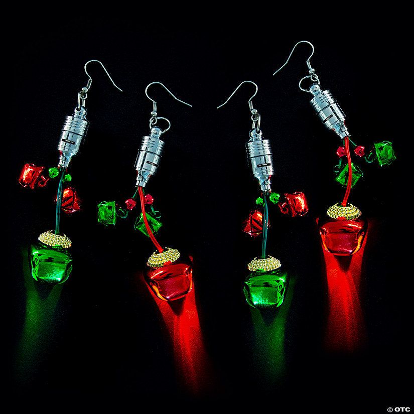 Light-Up Jingle Bell Earrings - 3 Pair Image