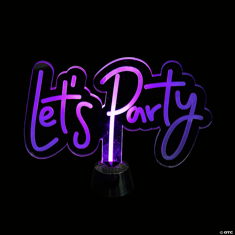 Light-Up Let&#8217;s Party Sign Image