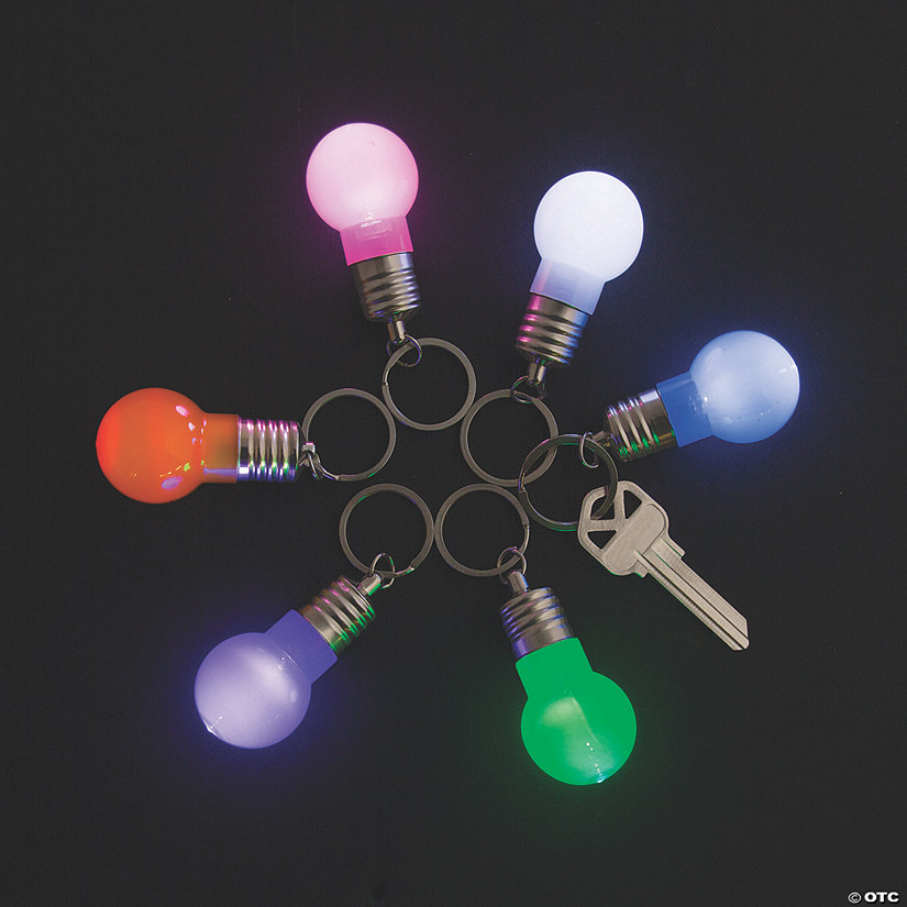 Light-Up Lightbulb Keychains - 12 Pc. Image