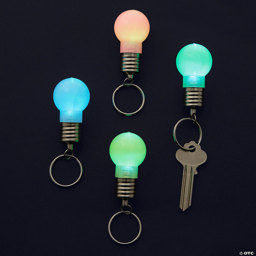 Light-Up Lightbulb Keychains - 12 Pc. Image