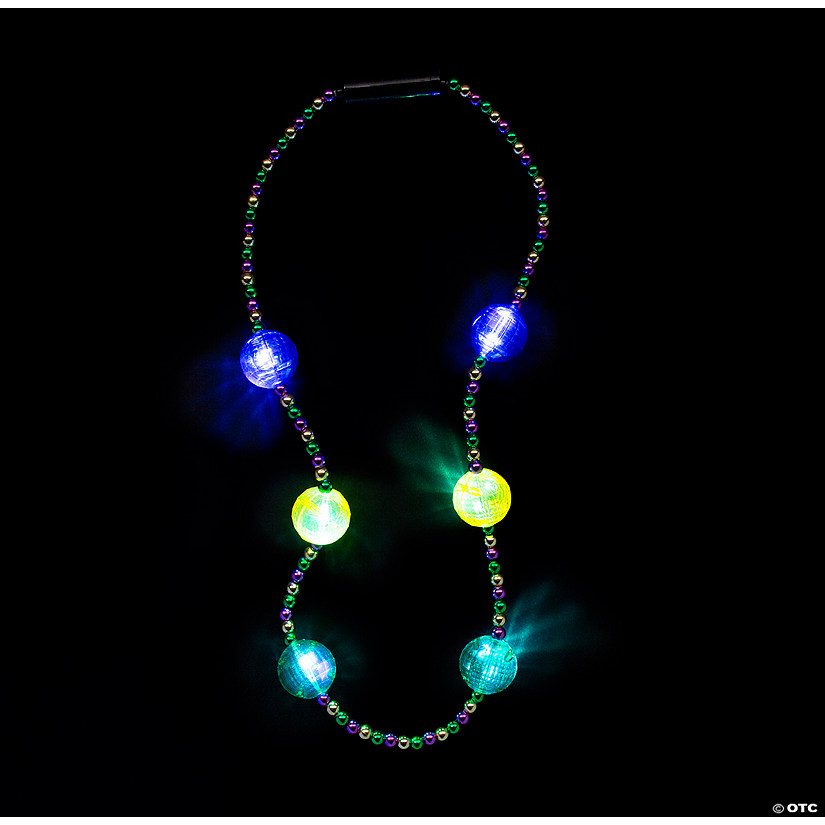 Light-Up Mardi Gras Bead Necklaces - 6 Pc. Image