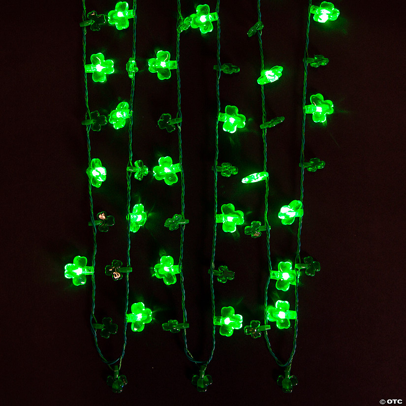 Light-Up Multi-Shamrock Necklaces - 6 Pc. Image