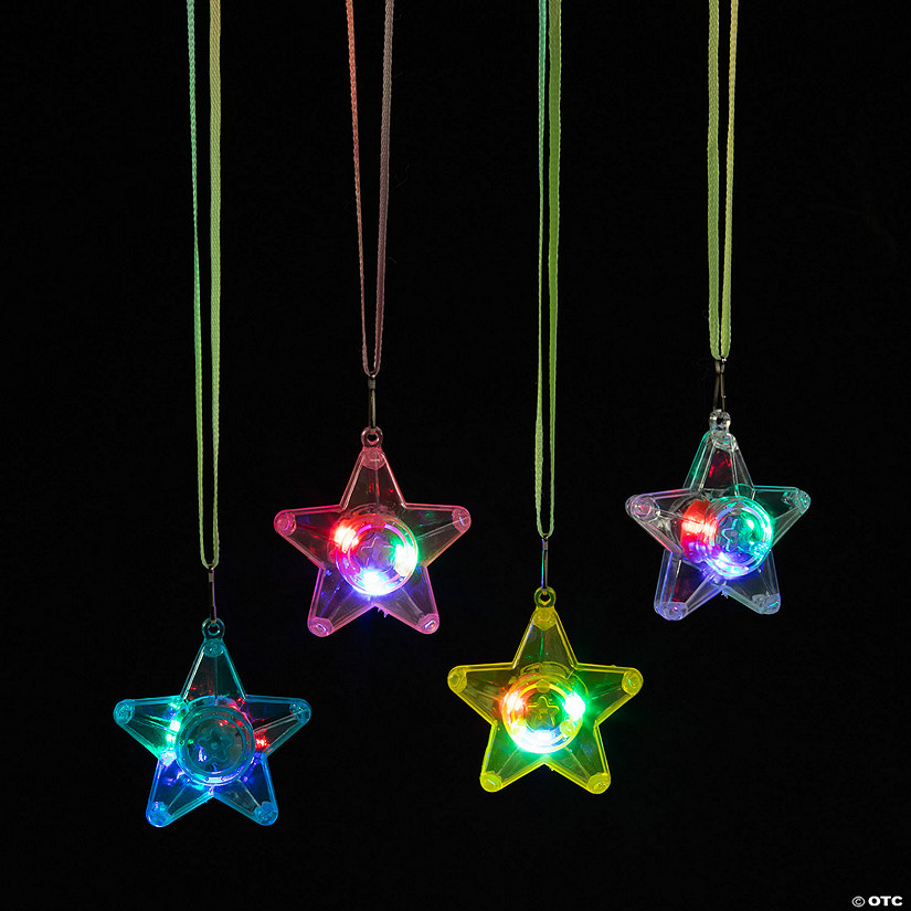 Light-Up Star Necklaces - 12 Pc. Image
