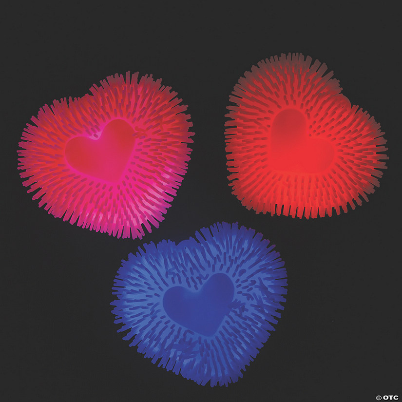 Light-Up Valentine Heart Puffer Toys - 12 Pc. Image