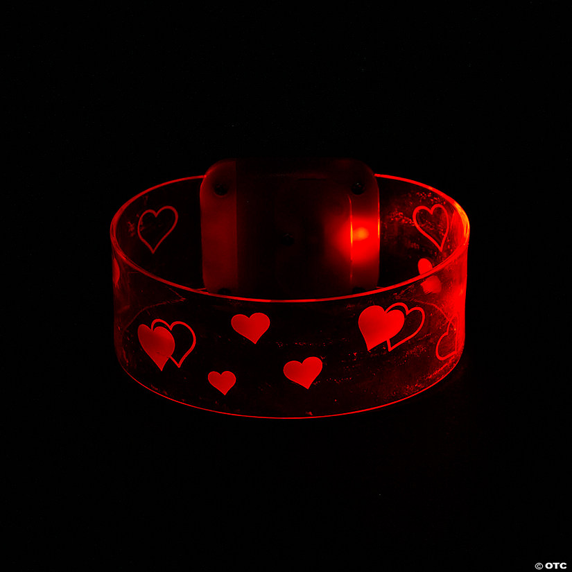 Light-Up Valentine Magnetic Closure Bracelets - 12 Pc. - Less Than Perfect Image
