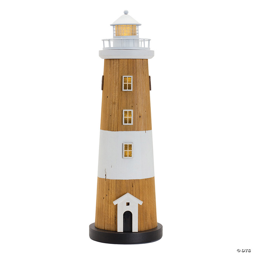 Lighted Lighthouse Decor 18.5"H Wood/Metal Image