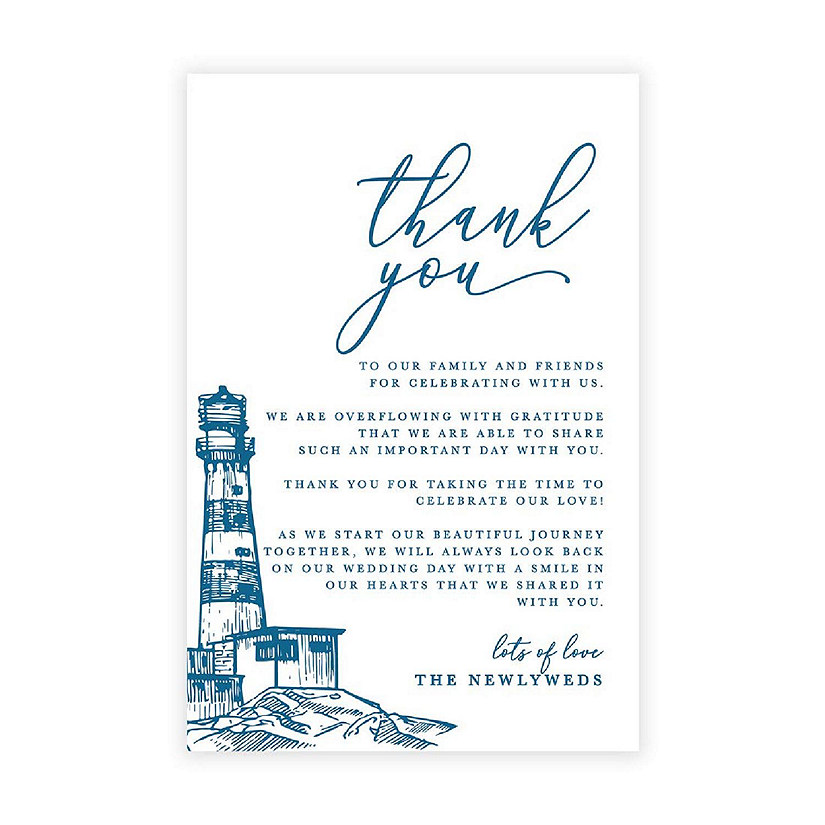Lighthouse Line Art TY Card 4x6IN 56PC Image