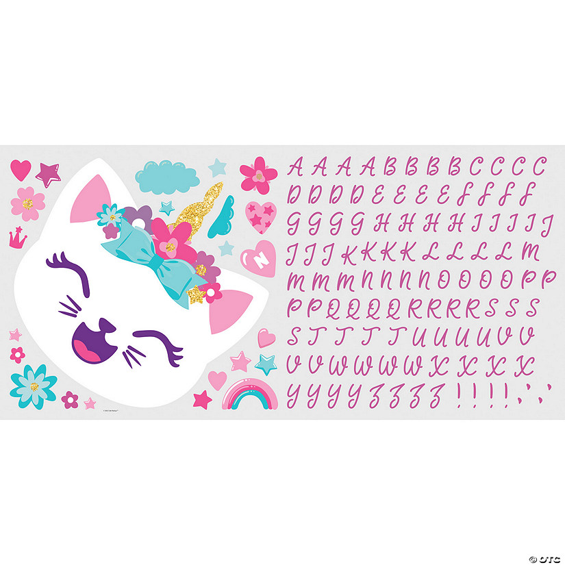 Like nastya unicorn cat giant peel & stick wall decals w/alphabet Image