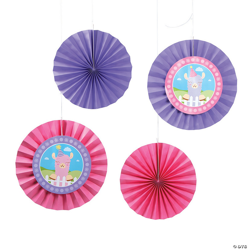 Lil' Llama 1st Birthday Hanging Fans - 12 Pc. - Less Than Perfect Image