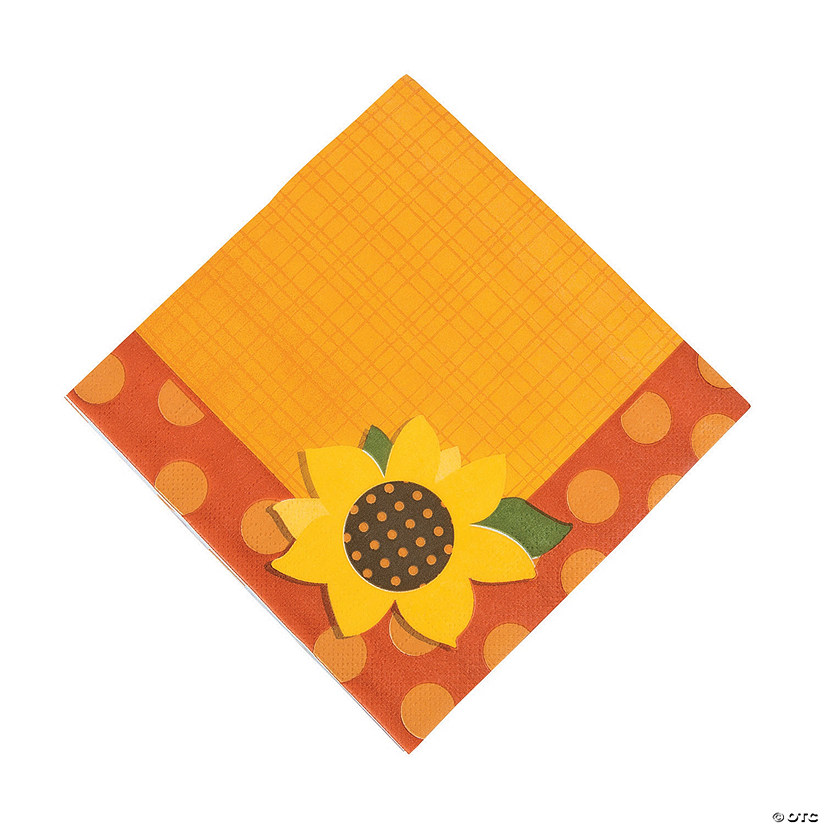 Lil&#8217; Pumpkin Party with Sunflower Luncheon Napkins - 16 Pc. Image