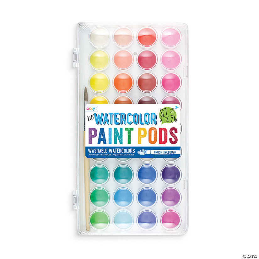 Lil&amp;#8217; Watercolor Paint Pods &amp;#8211; 36 Washable Colors, Portable Travel Case Image