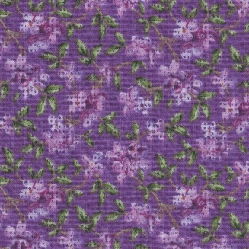 Lilac Garden Floral Mini Lilacs Purple Cotton Fabric by Northcott BTY Image