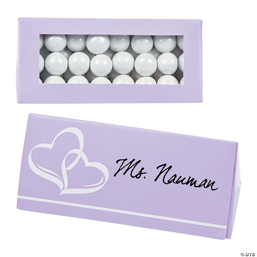 Lilac Wedding Place Card Favor Boxes - Less Than Perfect Image