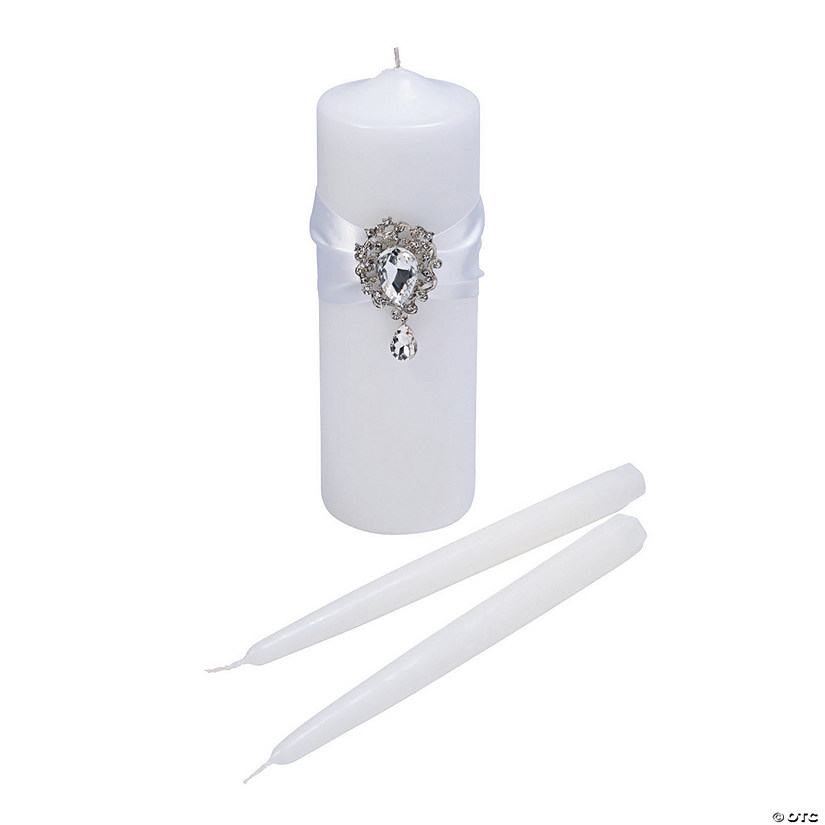 Lillian Rose™ White Jeweled Unity Candle Set Oriental Trading