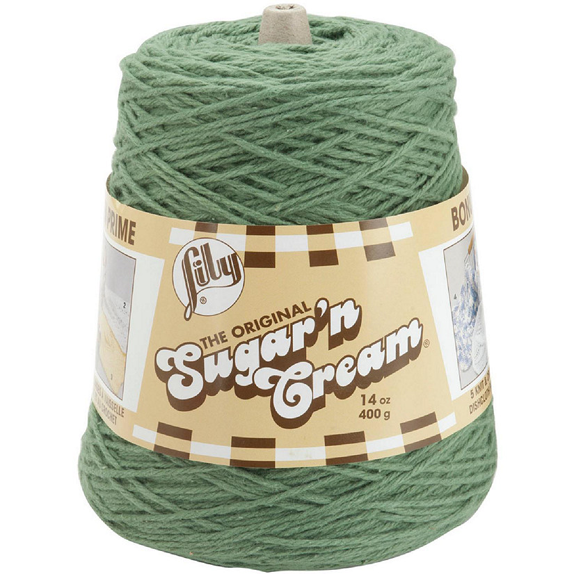 Lily Sugar'n Cream Yarn - Cones-Sage | Oriental Trading
