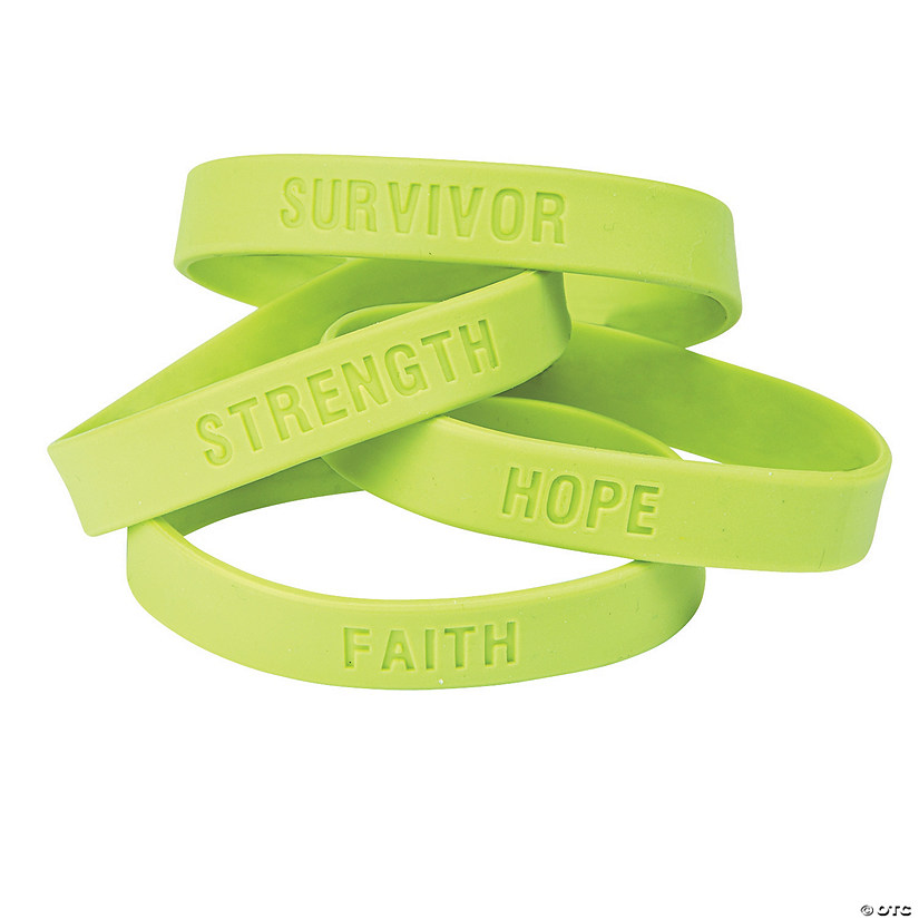 Lime Green Awareness Sayings Rubber Bracelets Image