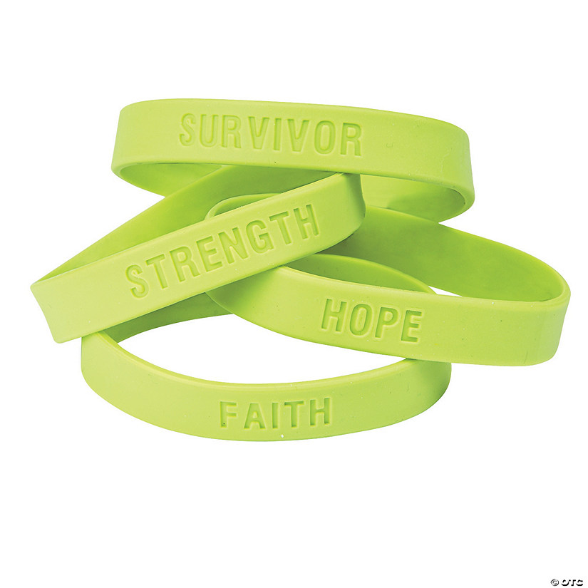 50-Pack Lime Green Muscular Dystrophy Awareness Silicone Bracelets – “Hope Faith Love” Embossed, Stretchy Wristbands For Fundraising & Support