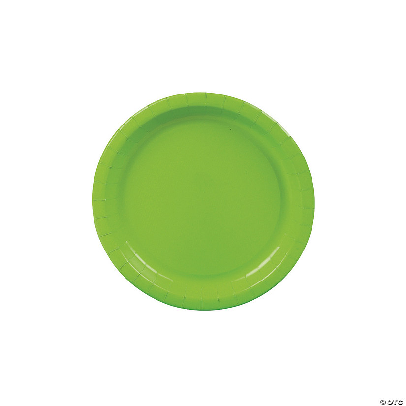Lime Green Paper Dessert Plates - 24 Ct. Image
