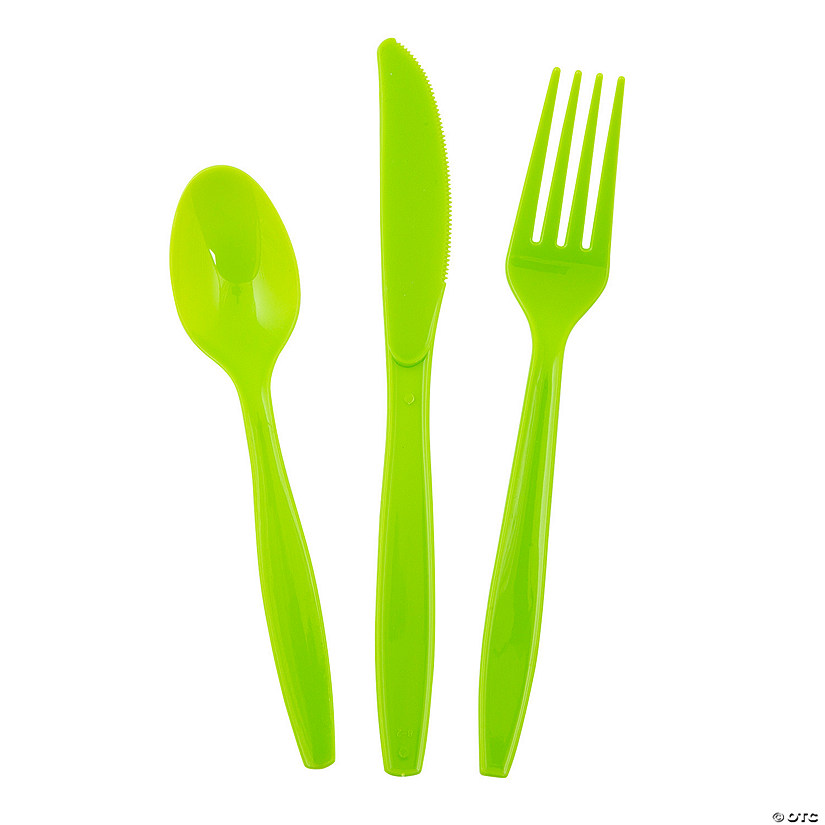 Lime Green Plastic Cutlery Set 24 Ct. Discontinued