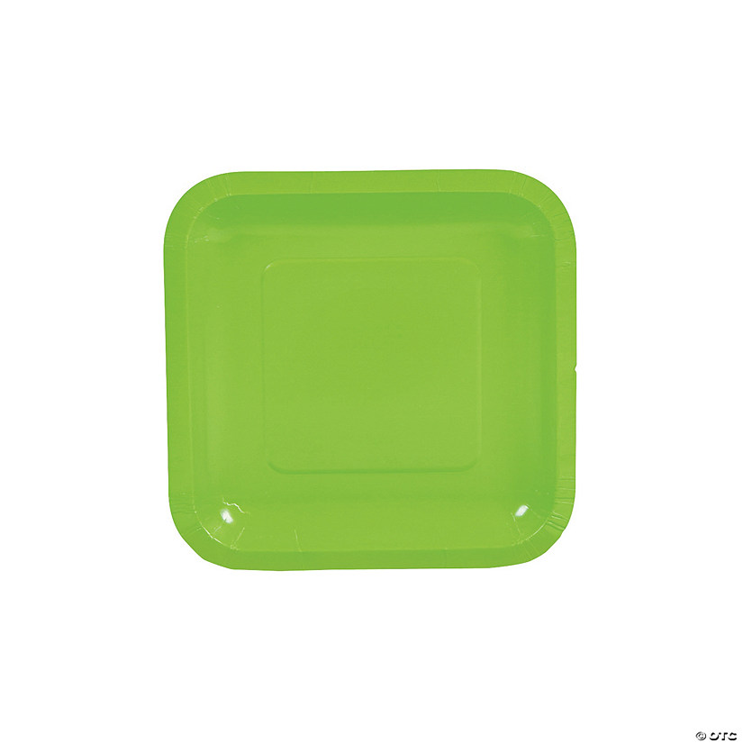 Lime Green Square Paper Dessert Plates - 24 Ct. Image