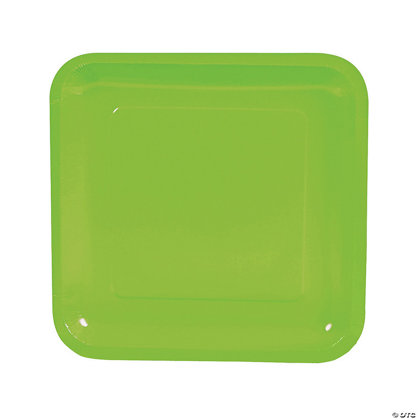 Lime Green Square Paper Dinner Plates