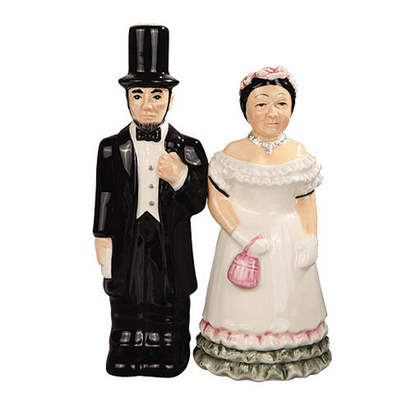 Lincoln and Mary Ceramic Salt and Pepper Shaker Set Image