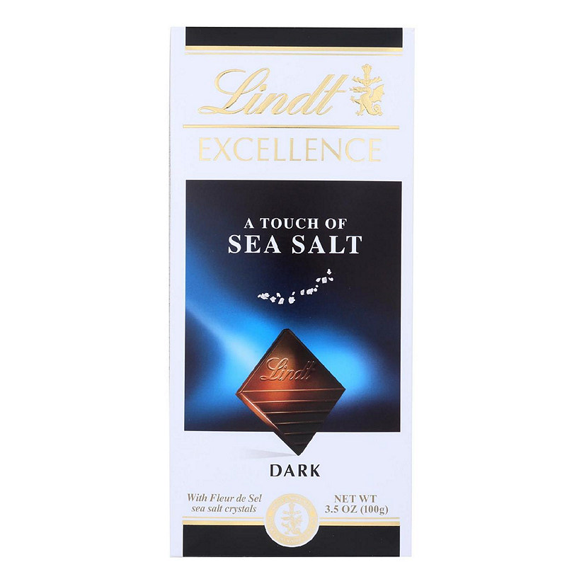 Lindt Chocolate Bar Dark Chocolate 47 Percent Cocoa Excellence Touch of Sea Salt 3.5 oz Bars Pack of 12 Image
