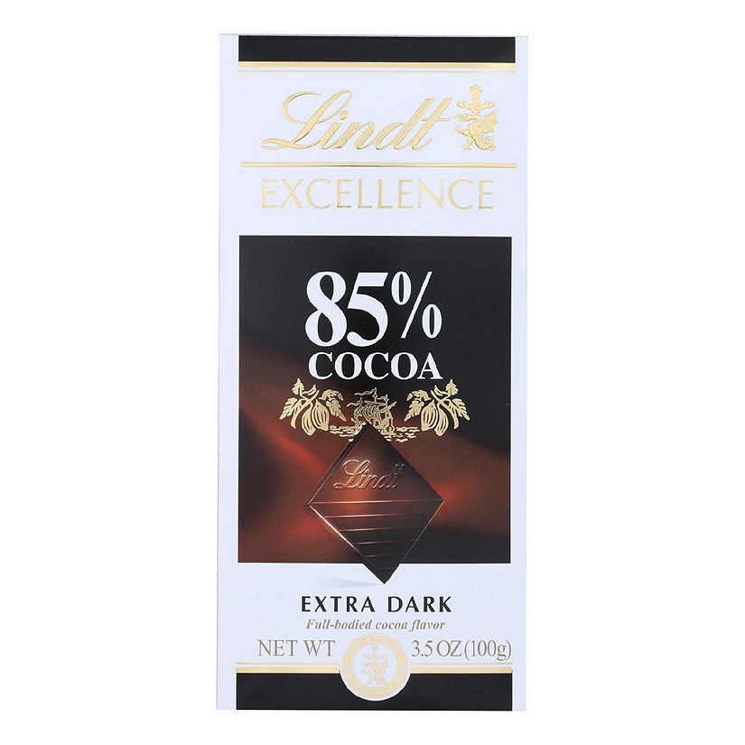 Lindt Chocolate Bar Dark Chocolate 85 Percent Cocoa Extra Dark 3.5 oz Bars Pack of 12 Image