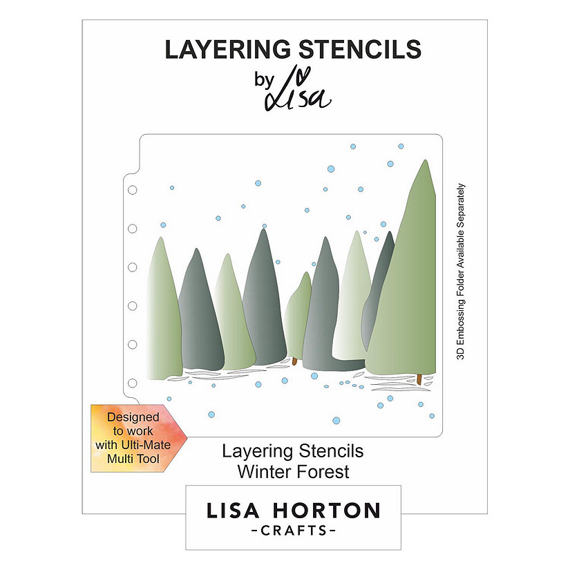 Lisa Horton Crafts Layering Stencils-Winter Forest Image