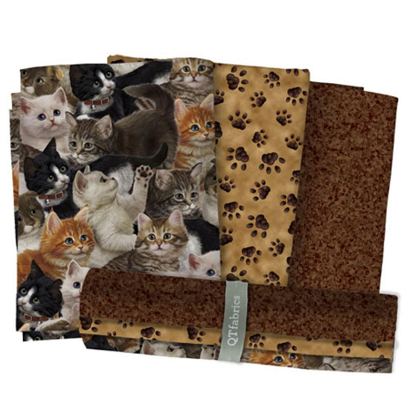 Literary Kittens 3 yard Bundle Cotton Fabric by Quilting Treasures Image