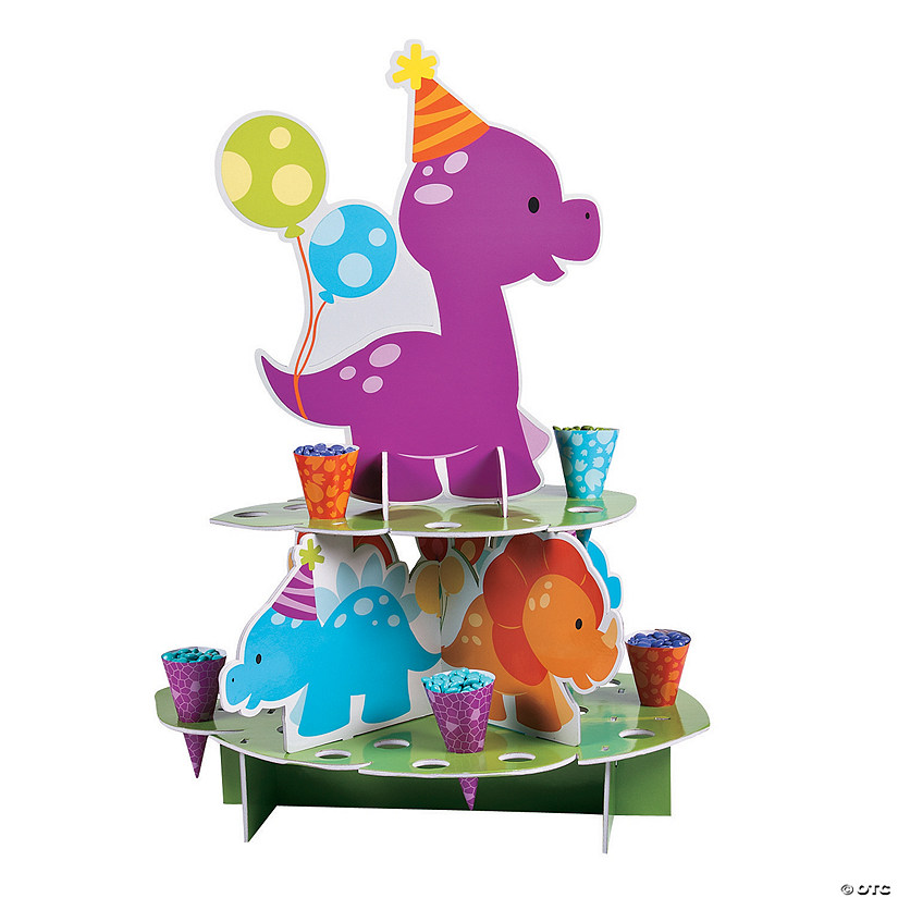 Little Dino Treat Stand with Cones - 25 Pc. Image