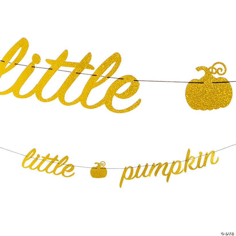Little Pumpkin Gold Glitter Baby Garland Image