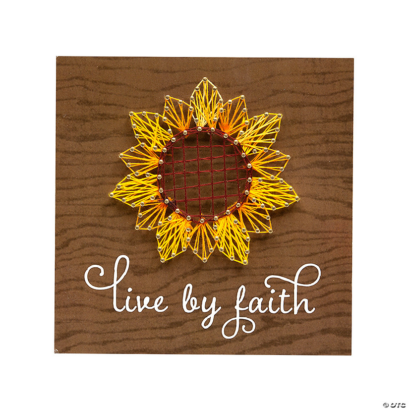 Live by Faith Sunflower String Art Craft | Oriental Trading
