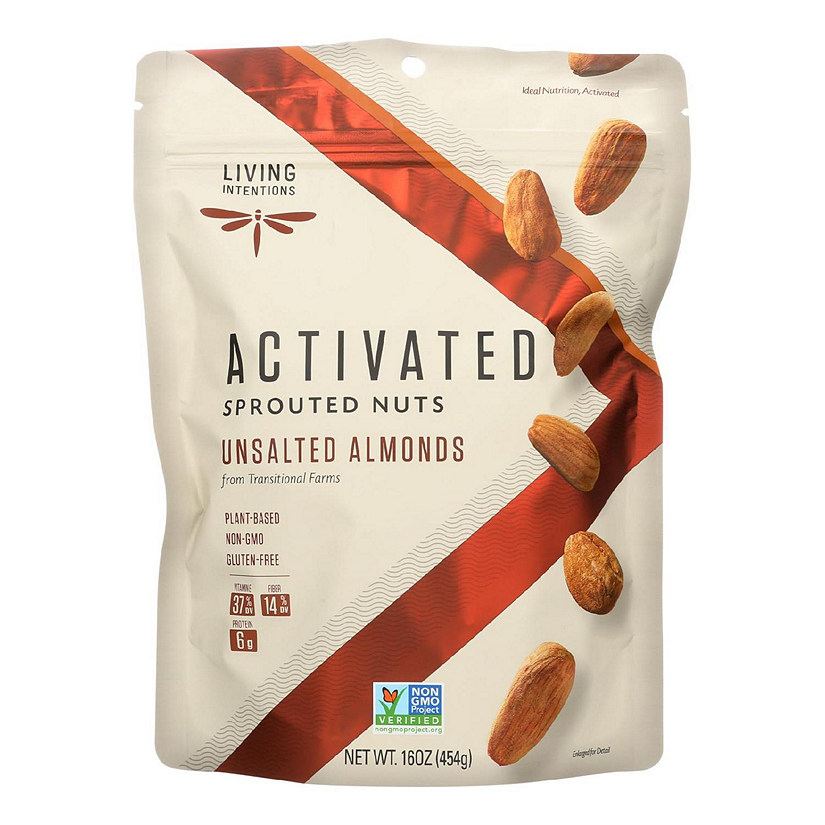 Living Intentions Almonds - Sprouted - Unsalted - 16 oz - case of 4 Image