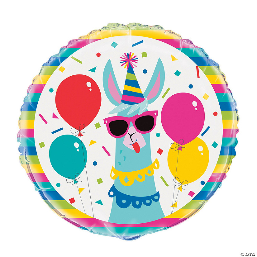 Llama Birthday 18" Mylar Balloon Image