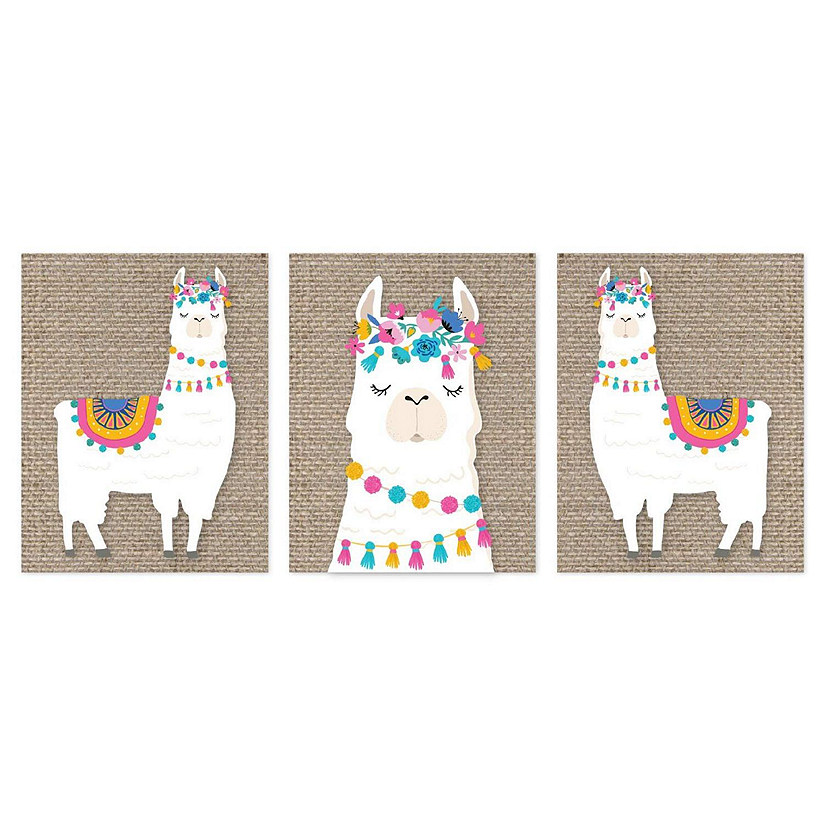 Llama Head Prints Burlap 8.5x11in 3pk Image
