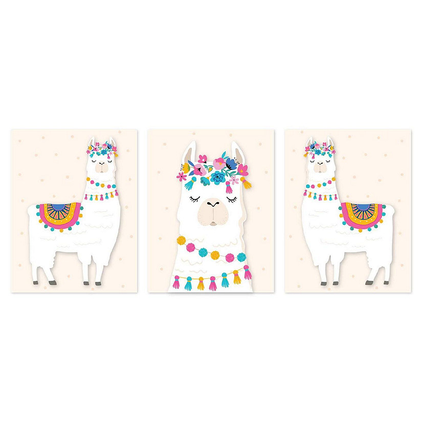 Llama Head Prints Ivory 8.5x11in 3pk Image