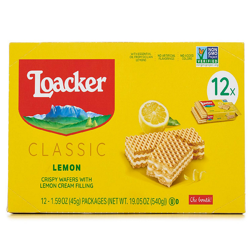 Loacker Crispy Wafers 12 x 1.59 oz Lemon Image