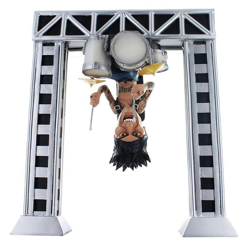 Locoape Motley Crue Tommy Lee with Upside Down Drum Rig Resin Bobble Head Statue Image