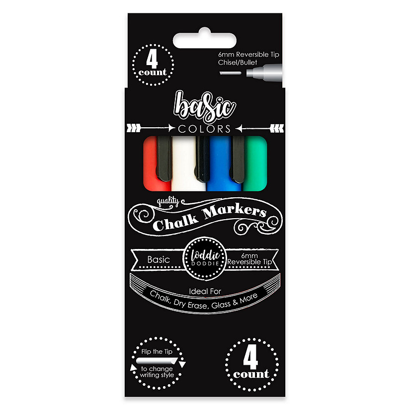Loddie Doddie - 4ct Liquid Chalk Markers - Basic Primary Colors Image