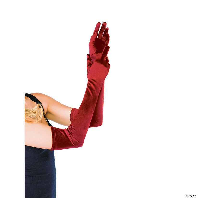 red satin gloves