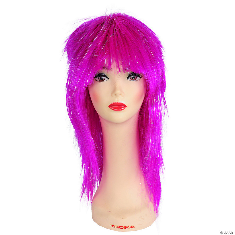 Long Straight Shag Wig with Tinsel Violet Image
