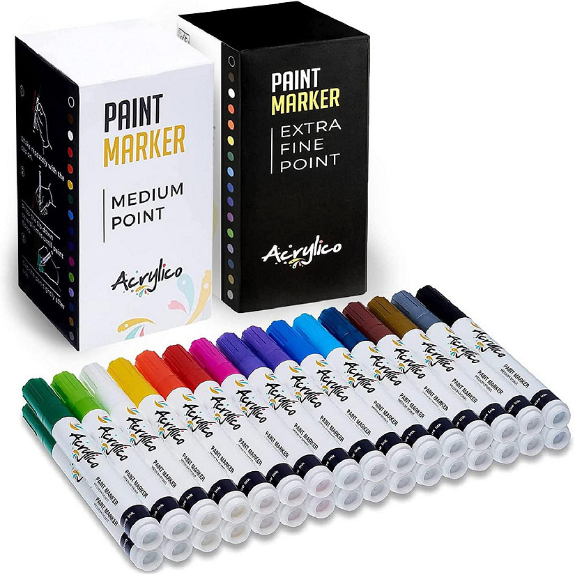 Loomini, Assorted Colors, Acrylic Paint Pens - 40 Set, 1 set Image