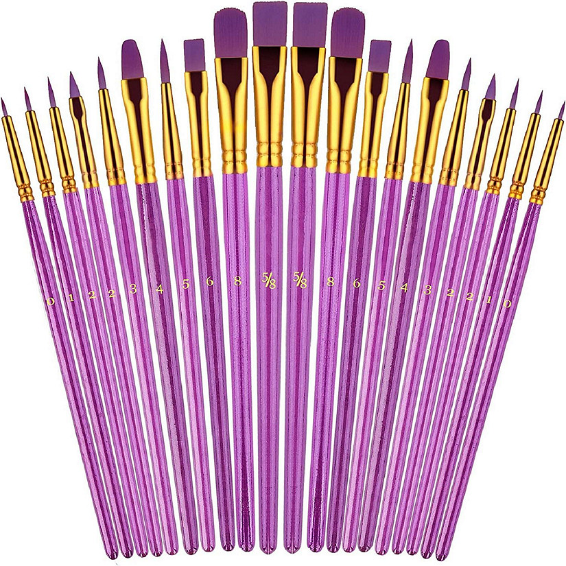 Loomini, Purple, Shop Paint Brushes Set, 20 Pcs - Multi, 1 set Image