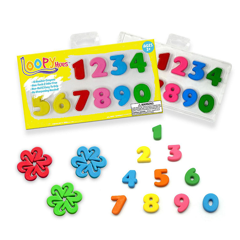 Loopy Hues Number Shaped Crayons - 10 Pack - Assorted Colors Image
