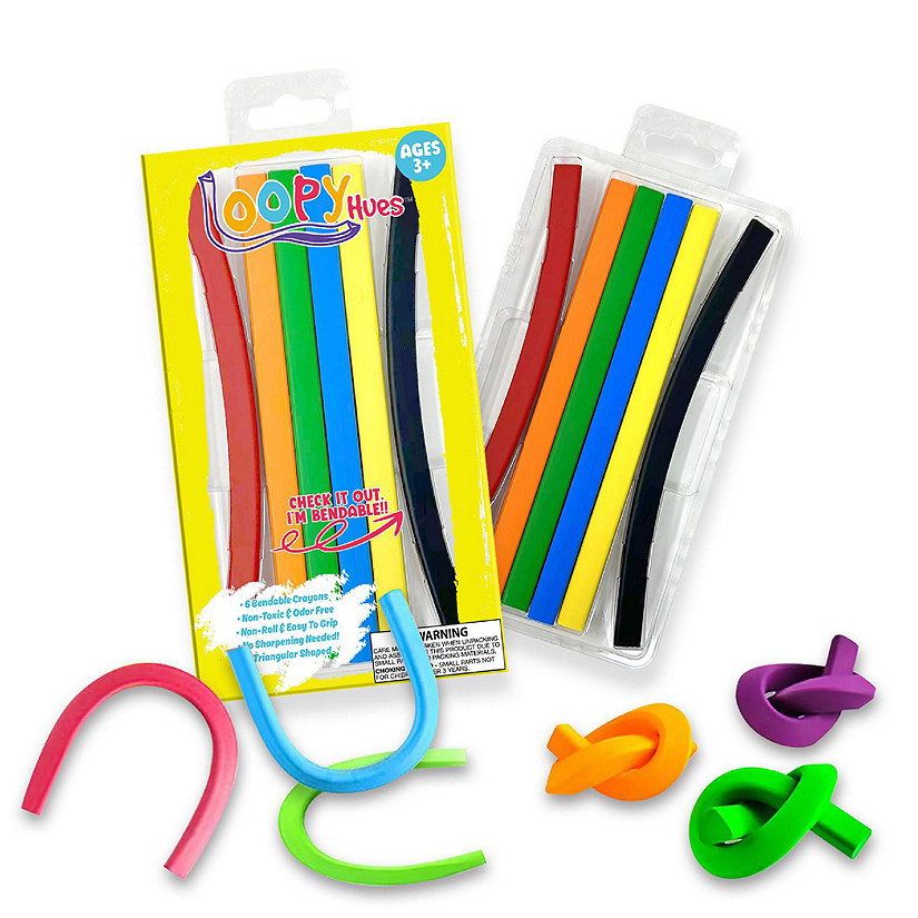 Loopy Hues Triangular Shaped Bendable Crayons - 6 Pack Image