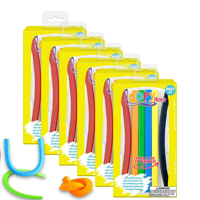 Loopy Hues Triangular Shaped Bendable Crayons - 6 Per Pack,  6 Packs Image
