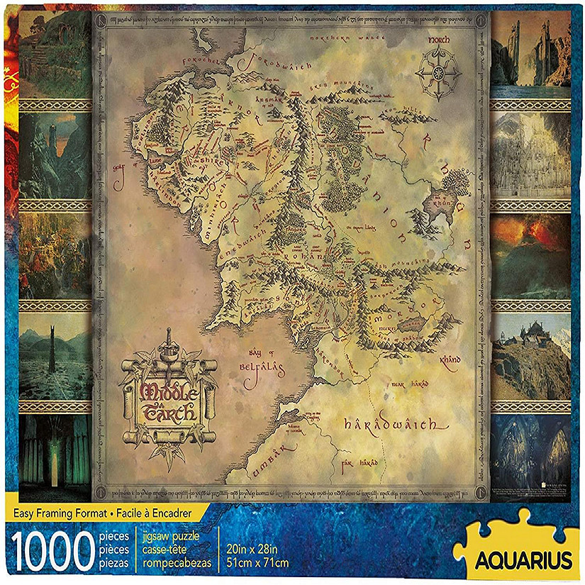 Lord of the Rings Map 1000 Piece Jigsaw Puzzle Image