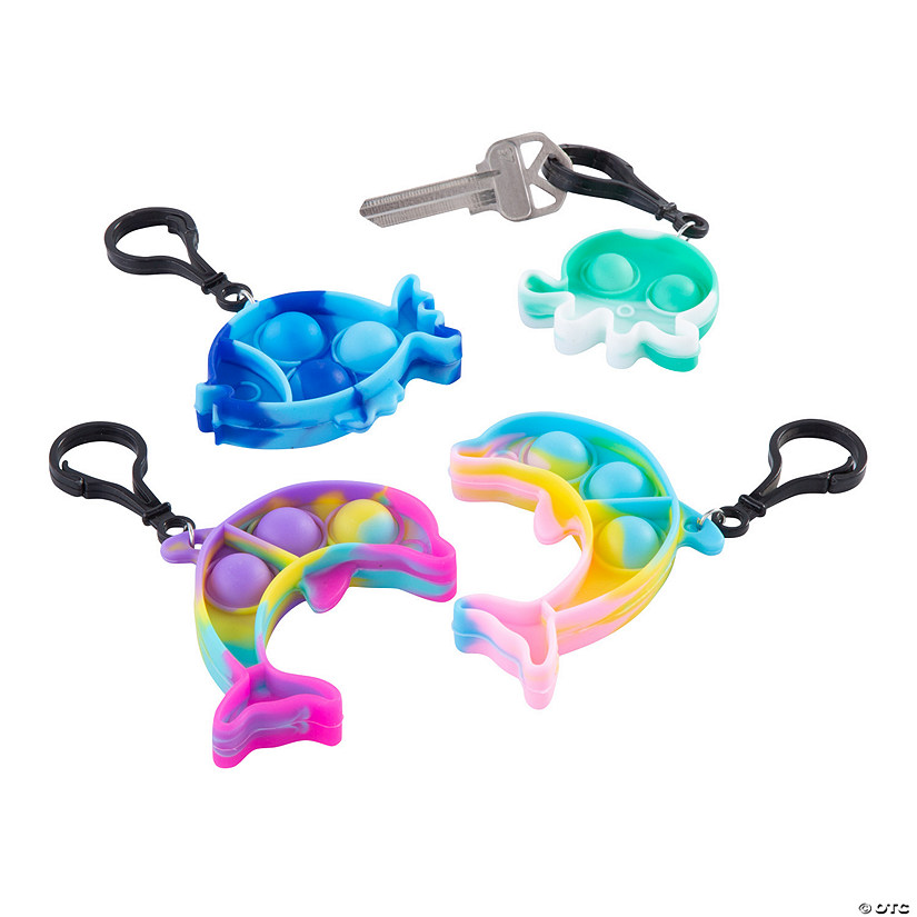 Lotsa Pops Popping Toy Mini Sea Life Backpack Clip Keychain Assortment - 36 Pc. Image